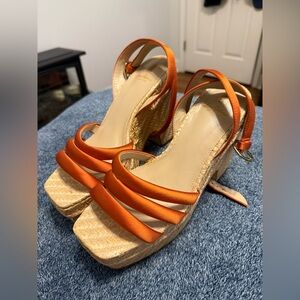 Sam Edelman Orange Tibby Platform Heels
